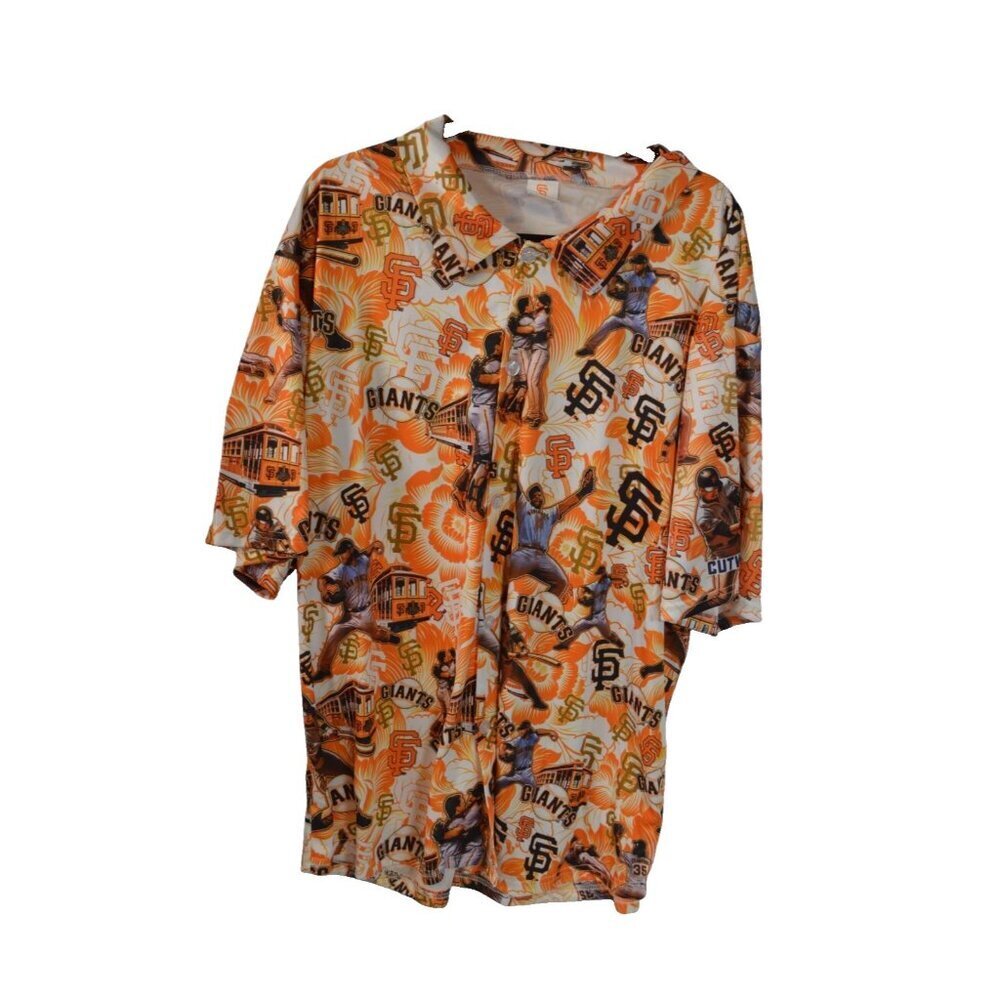 San Francisco SF Giants Shirt Crawford Mens Orange Button Up Hawaiian Size:XL